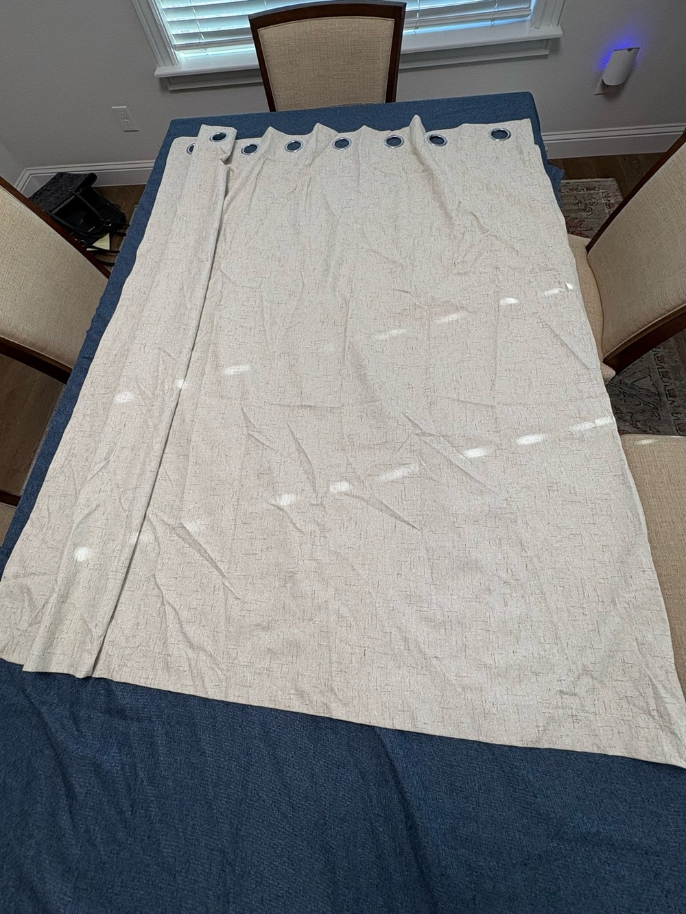 Neutral Linen-Texture Grommet Curtain Panel - Unbranded